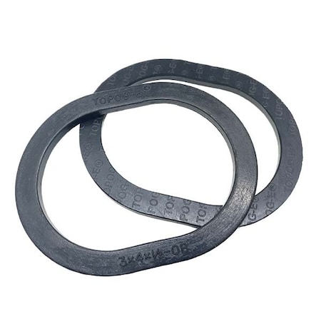 Handhole Gasket, Series 180, Black Rubber, 2-1/4 In X 3-1/4 In X 1/2 In, Obround, PK 2